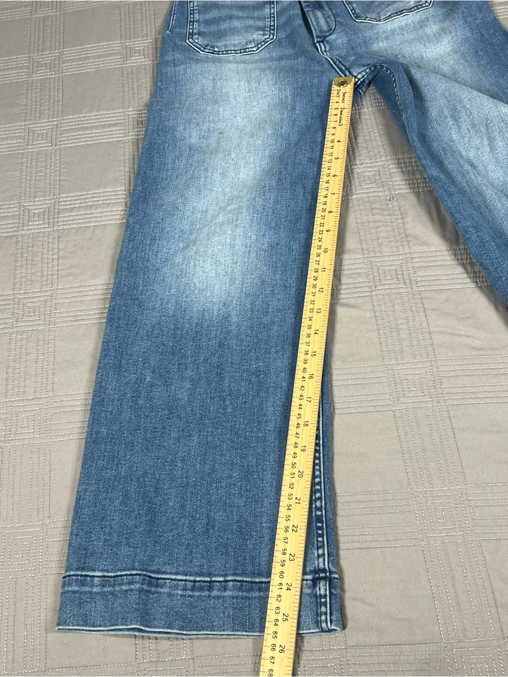Anthropologie Maeve The Colette Cropped Wide-Leg Jeans Blue Denim Size 27 - Picture 10 of 13
